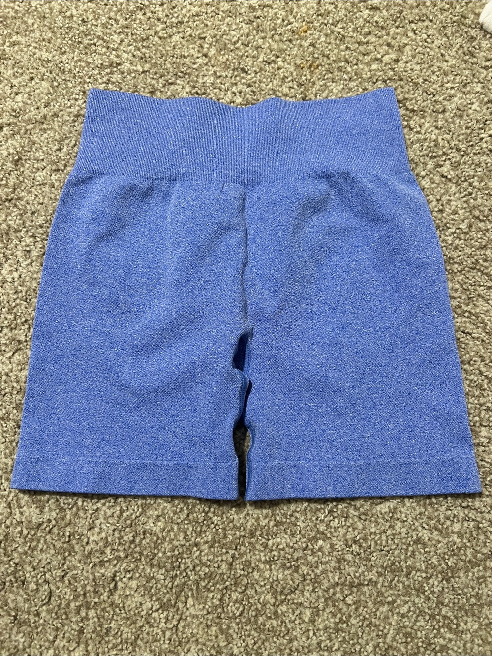 High-Waist Seamless Women’s Blue Bike Shorts